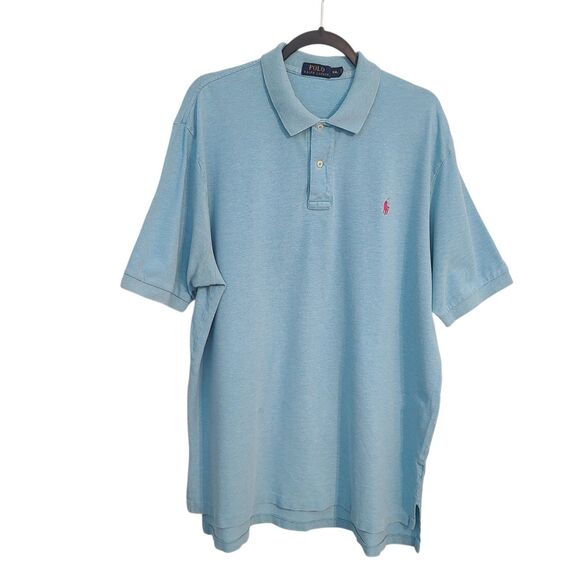 Polo by Ralph Lauren Other - Polo Ralph Lauren Mens Polo Shirt XXL Icy Blue Pink Pony Logo Preppy 90s VTG Y2K